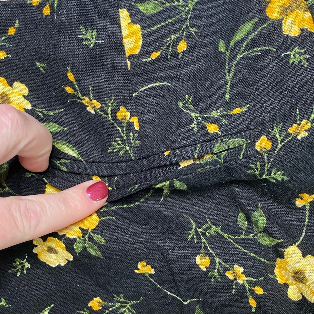 AQUA Medium Floral Print Wide Leg Pants - Picture 7 of 10